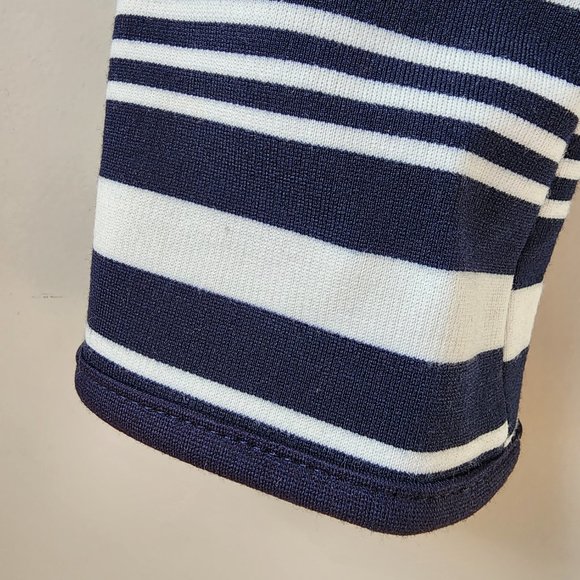 I.N.C. Stretch Blazer | Size 6 | Navy White Stripes Pockets Single Breast NWT - Picture 4 of 7